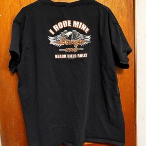 Anvil Black Motorcycle Graphic Tee Black Hills Rally Sturgis 2009